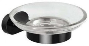 Σαπουνοθήκη Γυάλινη New Oval 75059-B Black Karag Glass