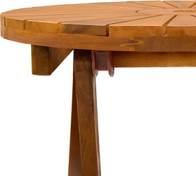 vidaXL Αναδιπλούμενο Τραπέζι Κήπου Φυσικό Ø60 x 75 εκ