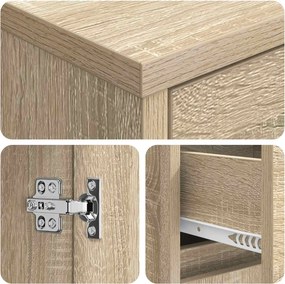 vidaXL Ντουλάπι Μπάνιου Sonoma Δρυς 30 x 33 x 190 εκ.
