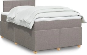 vidaXL Κρεβάτι Boxspring με Στρώμα Taupe 120x190 εκ. Υφασμάτινο