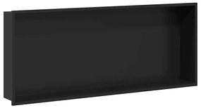 vidaXL Νίτσα Μπάνιου Μαύρο 75 x 30 x 9.5 εκ. Ανοξείδωτο ατσάλι