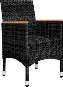 vidaXL Σετ Τραπεζαρίας Κήπου 5 Τεμαχίων Μαύρο