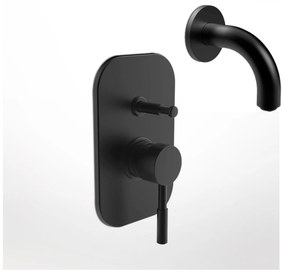 La Torre New Tech Black Matt Μίκτης Εντοιχισμού 2 Εξόδων με Εκτροπέα+Στόμιο 10cm Φ24mm