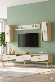 Stewehome Σετ μοντέρνας σύνθεσης τηλεόρασης με ράφι 180x30x41 cm