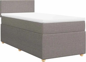 vidaXL Κρεβάτι Boxspring με Στρώμα Taupe 90x200 εκ. Υφασμάτινο