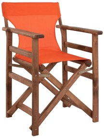 Director&#039;s chair Limnos Walnut with textline Orange