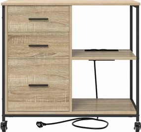 vidaXL Ντουλάπα με Σταθμό Φόρτισης 76 x 41 x 72 cm Επεξεργασμένο Ξύλο