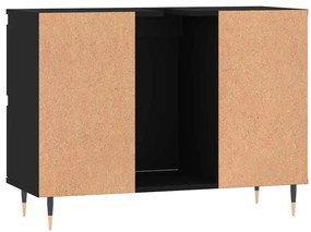 vidaXL Ντουλάπι Μπάνιου Μαύρο 80 x 33 x 60 εκ. από Επεξεργασμένο Ξύλο