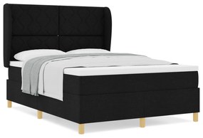 vidaXL Κρεβάτι με στρώμα Μαύρο 140x200 εκ. Υφάσματος