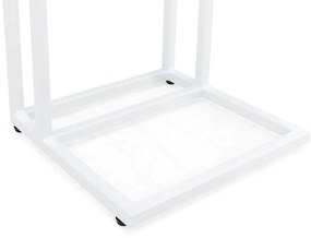 Τραπεζάκι εξωτερικού χώρου Comfort Garden 1134, 68x35x35cm, Άσπρο, Επεξεργασμένο γυαλί, Μέταλλο