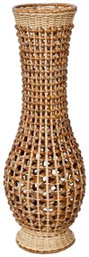Βάζο Gucre Inart ξύλο-rattan pe σε φυσική απόχρωση Φ25x70εκ
