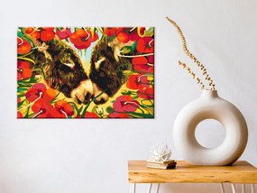 Ζωγραφική με αριθμούς Ερωτευμένοι γάιδαροι - 60x40