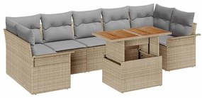 vidaXL Σετ Καναπέ Κήπου 8 pcs μπεζ και ανοιχτό γκρι 100 x 55 x 73 εκ