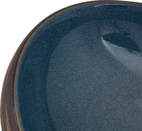 vidaXL Νιπτήρας Οβάλ Καφέ και Μπλε 59 x 40 x 15 εκ. Κεραμικός