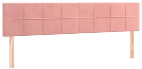 vidaXL Κρεβάτι Boxspring με Στρώμα Ροζ 160x200 εκ. Βελούδινο