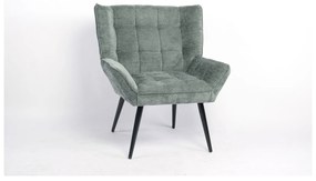 Πολυθρόνα ArteLibre TIVA Πράσινο Ύφασμα Σενίλ/Μέταλλο 84x78x77cm