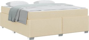 vidaXL Σκελετός Κρεβατιού με στρώμα Κρεμ 180 x 200 cm ύφασμα
