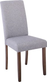 OPTIMAL Καρέκλα Τραπεζαρίας, Απόχρωση Καρυδί Ύφασμα Γκρι   2τμχ