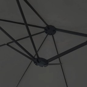 Ομπρέλα Κήπου με Διπλή Κορυφή και LED Ανθρακί 449 x 245 εκ. - Ανθρακί