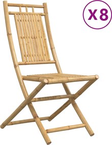 vidaXL Πτυσσόμενες Καρέκλες 8 τεμ. 46x66x99 εκ. Μπαμπού