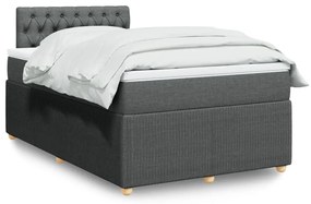 ΚΡΕΒΑΤΙ BOXSPRING ΜΕ ΣΤΡΩΜΑ ΣΚΟΥΡΟ ΓΚΡΙ 120X190 ΕΚ ΥΦΑΣΜΑΤΙΝΟ 3287403