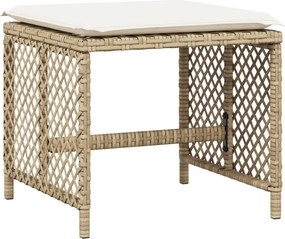 vidaXL Σετ Τραπεζαρίας Κήπου 13 τεμ. Μπεζ Συνθ. Ρατάν με Μαξιλάρια