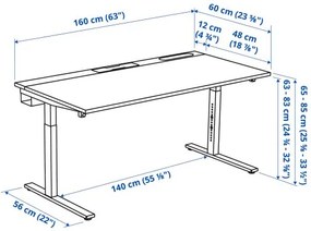 MITTZON γραφείο, 160x60 cm 595.290.56