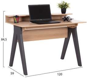 ΓΡΑΦΕΙΟ KRONEL HM18293 ΜΕΛΑΜΙΝΗ ΣΕ SONAMA-ΓΚΡΙ 120x59x84,5Υεκ. (1 Τεμμάχια)