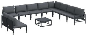 vidaXL Σετ Καναπέ Κήπου 11 pcs Ανθρακί Ατσάλι