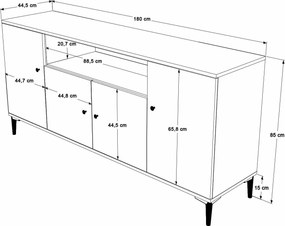 Κονσόλα Καρυδί SAFLAL 180x44.5x85