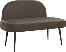 vidaXL Δερμάτινος Πάγκος με Πλάτη Γκρι 110 x 60 x 76 cm Τεχνητό Δέρμα