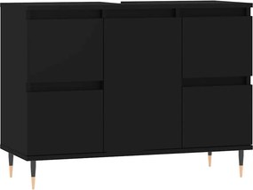 vidaXL Ντουλάπι Μπάνιου Μαύρο 80 x 33 x 60 εκ. από Επεξεργασμένο Ξύλο