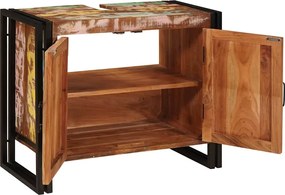 vidaXL Ντουλάπι νιπτήρα με ράφι Πολύχρωμο Στερεό Ανακτηθέν Ξύλο