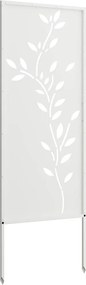 vidaXL Οθόνη Ιδιωτικότητας Κήπου Floral Λευκό 50 x 140 εκ