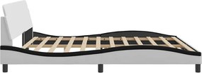 vidaXL Πλαίσιο Κρεβατιού Dover Λευκό/Μαύρο 200x200εκ.Συνθ. Δέρμα