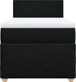 vidaXL Κρεβάτι Boxspring με Στρώμα Μαύρο 80 x 200 εκ. Υφασμάτινο