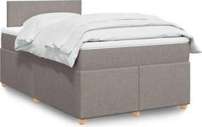 vidaXL Κρεβάτι Boxspring με Στρώμα Taupe 120x190 εκ. Υφασμάτινο