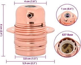 vidaXL Λαμπτήρες 2 τεμάχια Rose Gold E27