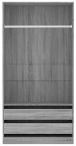 vidaXL Ντουλάπα Γκρι Sonoma 100x50x200 εκ. από Επεξεργασμένο Ξύλο