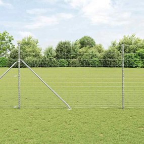 vidaXL Συρματόπλεγμα με ακίδες 25 x 1,5 m Ασημί Δίχτυ