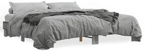 vidaXL Πλαίσιο Κρεβατιού Γκρι Sonoma 180x200 εκ. Επεξ. Ξύλο &amp; Μέταλλο