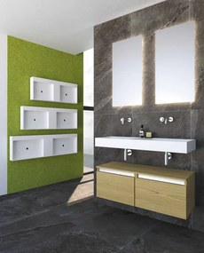 One Project Yin Yang 110  MDF - Πάγκος με Νιπτήρα &amp; Καθρέπτη