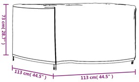 Κάλυμμα Επίπλων Κήπου Αδιάβροχο Μαύρο 113x113x73 εκ. 420D - Μαύρο