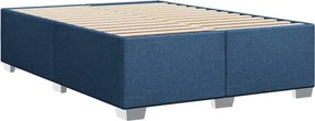 vidaXL Σκελετός Κρεβατιού Χωρίς Στρώμα Μπλε 140x200 εκ.Υφασμάτινο