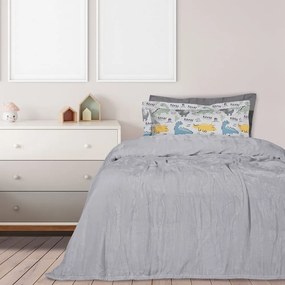 Κουβέρτα 1342 Velour Grey Das Home Υπέρδιπλο 220x240cm Πολυέστερ