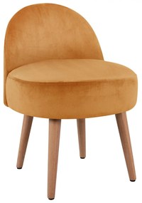 Velvet stool with back Yasmine gold  47x43x63,5cm