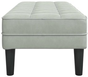 vidaXL Παγκάκι Ανοιχτό γκρι 113 x 57 x 39 εκ. Βελούδο