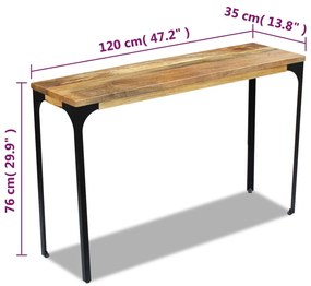 Κονσόλα Τραπέζι 120 x 35 x 76 εκ. από Ξύλο Μάνγκο - Καφέ