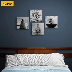 Σετ εικόνων με ασπρόμαυρο μοτίβο Φενγκ Σούι - 4x 60x60