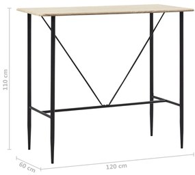 Τραπέζι Μπαρ Χρώμα Δρυός 120 x 60 x 110 εκ. από MDF - Καφέ